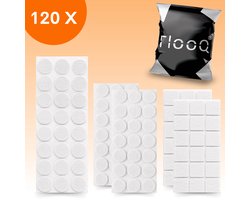 FLOOQ Anti Kras Vloerbeschermer vilt wit - 120 stuks - Meubelvilt Zelfklevend - Stoelpoot Beschermers - Stoel - Meubels