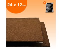 FLOOQ Anti Kras Zelfklevend Meubelvilt Bruin - 24 x 12 cm - 3mm dik - Voor Meubels