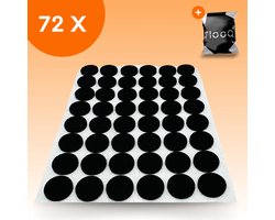 FLOOQ Anti Kras Zelfklevend Meubelvilt Zwart - 72 stuks - Rond - 1,5 cm diameter - Voor Meubels