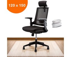 FLOOQ Bureaustoelmat PVC 120 x 150cm - Vloermat Bureaustoel Inclusief viltset - Vloerbeschermer - Beschermt - Transparant