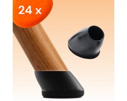 FLOOQ Premium Stoelpootdoppen Flexibel Ovaal Schuin 48 x 31mm - Anti-Kras Vilt - Stoelpoot beschermers - Vloerbescherming - 24 Stuks – Finn