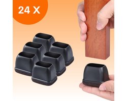 FLOOQ Premium Stoelpootdoppen Flexibel Rechthoekig 30 x 15mm - Anti-Kras Vilt - Stoelpoot beschermers - Vloerbescherming - 24 Stuks – Friso