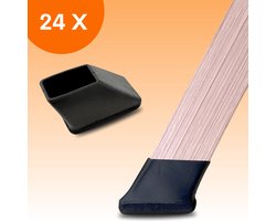 FLOOQ Premium Stoelpootdoppen Flexibel Rechthoekig Schuin 30 x 15mm - Anti-Kras Vilt - Stoelpoot beschermers - Vloerbescherming - 24 Stuks – Frits