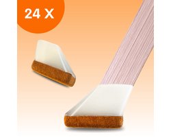 FLOOQ Premium Stoelpootdoppen Flexibel Rechthoekig Schuin 30 x 15mm - Anti-Kras Vilt - Stoelpoot beschermers - Vloerbescherming - 24 Stuks – FritsF