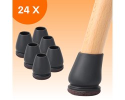 FLOOQ Pro Stoelpootdoppen Flexibel Rond 14-21mm - Anti-Kras Vilt - Stoelpoot beschermers - Vloerbescherming - 24 Stuks – Floor