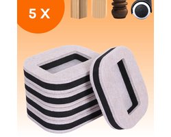 FLOOQ Vloerbeschermer Wieltjes & Poten Beige - Meubel Onderzetters - Bescherm Cups - Vloerbescherming - Caster cups