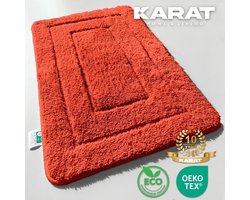 FLOORDIREKT Badmat Atlantis - Rechthoekig - Anti-Slip Achterkant - Modern Badkamermat - Rood - 40 x 60 cm