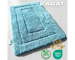 FLOORDIREKT Badmat Atlantis - Rechthoekig - Anti-Slip Achterkant - Modern Badkamermat - Turquoise -70 x 120 cm
