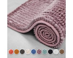 FLOORDIREKT Badmat - Coral - Chenille Douchemat - Paars - 50 x 80 cm