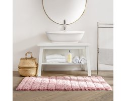 FLOORDIREKT Badmat - Douchemat - Badkamermat - Shine - Roze - 50 x 80 cm