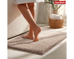 FLOORDIREKT Badmat NASA - Bruin 80 x 120 cm - Zachte & Duurzame Badmat met Verstevigde Randen - Waterabsorberend & Onderhoudsvriendelijk