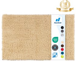 FLOORDIREKT Badmat SKY - Badmat in Vierkant & Rond - Antisliprug - Beige - 80 x 150 cm