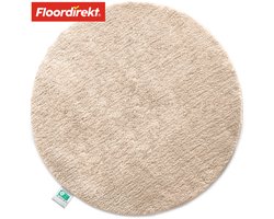 FLOORDIREKT Badmat SKY - Badmat in Vierkant & Rond - Antisliprug - Beige - Rond - 120 cm