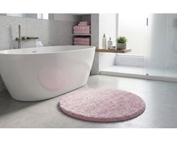 FLOORDIREKT Badmat SKY - Badmat in Vierkant & Rond - Antisliprug - Roze - Rond - 120 cm