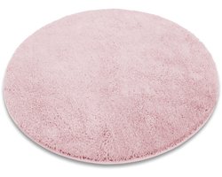 FLOORDIREKT Badmat SKY - Badmat in Vierkant & Rond - Antisliprug - Roze - Rond - 95 cm