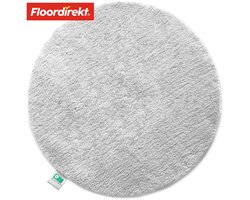 FLOORDIREKT Badmat SKY - Badmat in Vierkant & Rond - Antisliprug - Wit - Rond - 120 cm