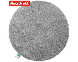FLOORDIREKT Badmat SKY - Badmat in Vierkant & Rond - Antisliprug - Zilvergrijs - Rond - 120 cm