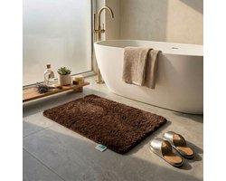 FLOORDIREKT Badmat - Sky Soft - Douchemat - Anti-Slip - Bruin - 60 x 100 cm