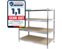 FLOORDIREKT Breedvakstelling - Rekken voor kelder & werkplaats - Draagvermogen 1600 kg - Verzinkt - 200 x 150 x 60 cm