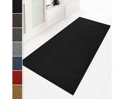 FLOORDIREKT Drogloopmat - Hong Kong - Deurmat loper - Zwart - 100 x 150 cm