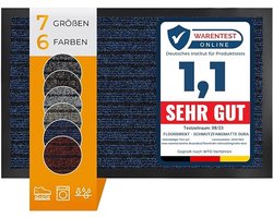 FLOORDIREKT Dura Deurmat - Robuust & Duurzaam - In vele Maten en Kleuren - Antislip Schoonloopmat - Voor Binnen en Buiten - Blauw - 40 x 60 cm