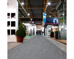 FLOORDIREKT Op Maat Hemaakt Tapijt Sintra - Voor Evenementen & Beurzen - Onderhoudsvriendelijke Loper - Voor Beurzen & Evenementen - Grijs Gevlekt - 200 x 150 cm