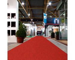 FLOORDIREKT Op Maat Hemaakt Tapijt Sintra - Voor Evenementen & Beurzen - Onderhoudsvriendelijke Loper - Voor Beurzen & Evenementen - Rood Gevlekt - 100 x 200 cm