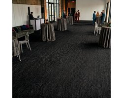 FLOORDIREKT Op Maat Hemaakt Tapijt Sintra - Voor Evenementen & Beurzen - Onderhoudsvriendelijke Loper - Voor Beurzen & Evenementen - Zwart - 200 x 150 cm