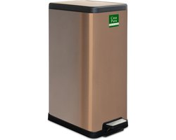 FLOORDIREKT Prullenbak - Vuilnisbak - Zack - Afvalbak voor keuken - Brons - 18 L