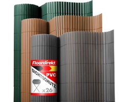 FLOORDIREKT PVC-Privacyscherm voor Tuin, Balkon & Terras - Privacyscherm voor buiten - Extra ondoorzichtig - Decoratie voor balkonrelingen - Bruin - 100 x 500 cm