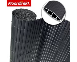 FLOORDIREKT PVC-Privacyscherm voor Tuin, Balkon & Terras - Privacyscherm voor buiten - Extra ondoorzichtig - Decoratie voor balkonrelingen - Grijs - 180 x 300 cm