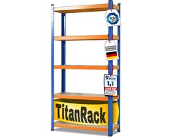 FLOORDIREKT Rekken voor Zwaar Gebruik - Titan Rack - Opbergrek - Blauw-Oranje - 180 x 120 x 45 cm