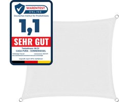 FLOORDIREKT Schaduwdoek Ademend - Zonnezeil - Schaduwzeil - Voor tuin en balkon - Wit - 3 x 3 m