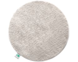 FLOORDIREKT Sky Badmat - Ronde Baddeken - Dichte, Pluizige Feel-Good Factor voor je huis - Antislip & Wasbare - Getest op Schadelijke Stoffen - Diameter : 120 cm - Ivoor