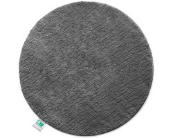 FLOORDIREKT Sky Badmat - Ronde Baddeken - Dichte, Pluizige Feel-Good Factor voor je huis - Antislip & Wasbare - Getest op Schadelijke Stoffen - Diameter : 95 cm - Donkergrijs