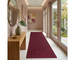 Floordirekt Tapijt Op Maat - Rapido - Woonkamertapijt & Loper voor Woonkamer & Hal - Violet - 100 x 400 cm - Minimalistisch Design - Veel Maten Beschikbaar - in Beige & Violet - Gestippeld