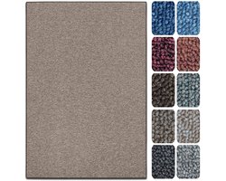 FLOORDIREKT Tapijtloper London - Vlakke Lussenpool - Op Maat Gemaakt - Modern & Easy Care - Lichtbruin - 50 x 100 cm