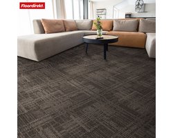 FLOORDIREKT Tapijttegels Luzern - 1 Stuk - 50 x 50 cm - Comfortabel & Geluidsabsorberend - Geschikt voor Vloerverwarming - Beige