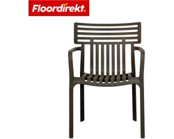 Floordirekt Tuinstoel Terrano - Stapelbare Designstoel Weerbestendig & UV-Bestendig - 1 Stuk - Antraciet - Ideaal Voor Tuin, Balkon & Terras - Modern, Stevig & Onderhoudsvriendelijk - Comfortabele Outdoor Stoel Voor Elke Buitenruimte
