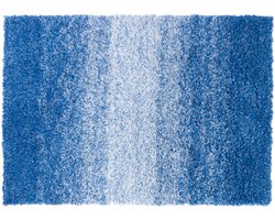 FLOORDIREKT Wave Baddeken - Antislip & Sneldrogend - Baddeken - Badmat - Douchemat - Blauw/Wit - 70 x 100 cm