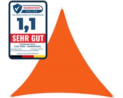 FLOORDIREKT Zonnescherm 3 x 3 x 3 m - Oranje - Driehoekig - incl. bevestigingsmateriaal - Scheurvast polyesterweefsel - Waterafstotend geïmpregneerd - Zonwering