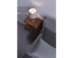 Flora 17-04 - Nachtkastje met Sectie/Verdeling - Met Beweegbare Hoes - Nachtkastje Zwevend - 40x34x31 cm - MDF Okkernoot