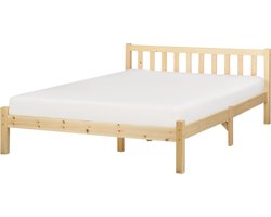 FLORAC - Bed - Lichthout - 140 x 200 cm - Dennenhout