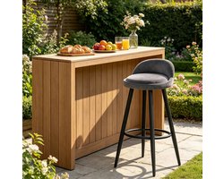 FloraGrace Barkruk – Zithoogte 69,5 Cm Met Rugleuning En Voetsteun – Ergonomisch En Gewatteerd – Voor Bar Of Keukeneiland – Velvet – Donkergrijs