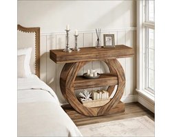 FloraGrace Consoletafel - Slank Modern Ontwerp - Voor Hal En Woonkamer - Bewerkt Hout - Bruin