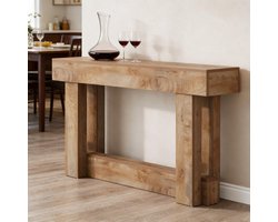 FloraGrace Consoletafel - Smal Met 2 Open Planken - Voor Hal En Achter Bank - Hout - 105x30x80 cm - Rustiek Bruin