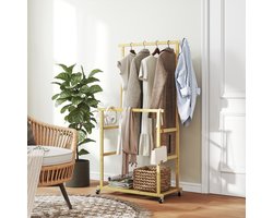 FloraGrace Dressboy – Verstelbare Opbergruimte – 80 x 40 x 150 cm – Metaal – Zwart – Voor Slaapkamer En Hal – Inklapbaar