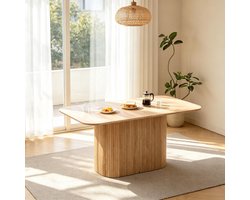 FloraGrace Eettafel - Modern Minimalistisch Ontwerp - Voor Eetkamer, Woonkamer En Werkplek - MDF Met Houtlook - 160 x 90 x 75,5 Cm - Houtkleur