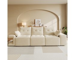 FloraGrace Hoekbank 229,5 Cm - 3-Zits Met Opbergruimte En Huisdiernissen - Woonkamer - Fluweel - Beige