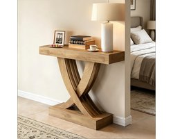 FloraGrace Ronde Eettafel - Industrieel Design Met X-Poten - Voor Keuken En Woonkamer - Hout En Metaal - 120x76 Cm - Zwart